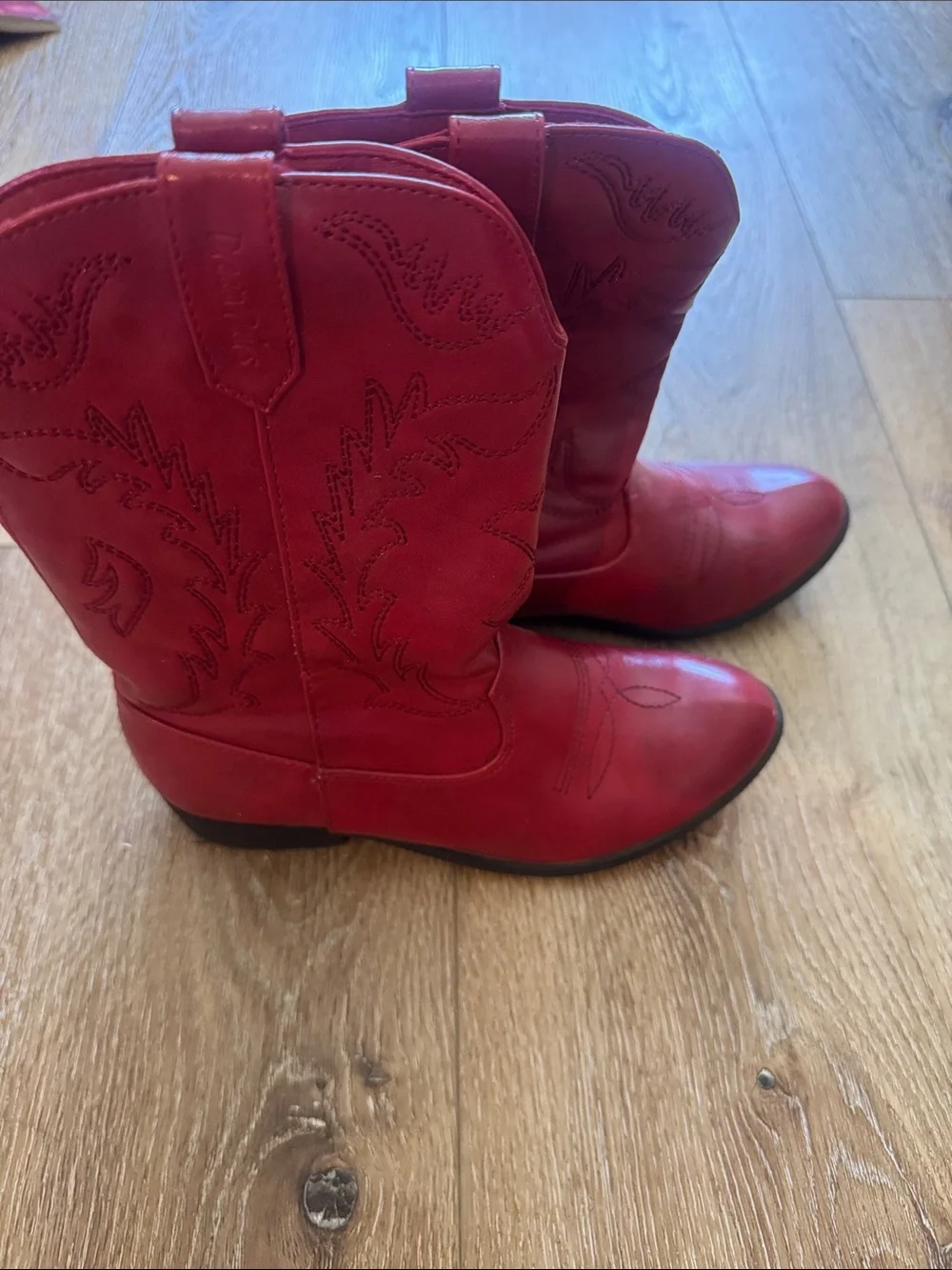 Girls Red Western Cowboy Boots Size 3